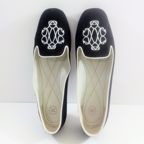 Johnston & Murphy Riley Women 9 Embroidered Black Canvas Ballet Flats 78-11518 - Picture 6 of 8